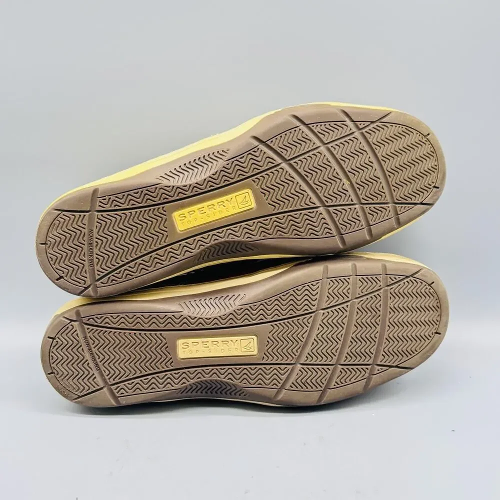 Sperry Shoes Mens 10 Brown Leather Top Sider Boat Mesh 2 Eye Deck Casual Classic - Picture 9 of 12